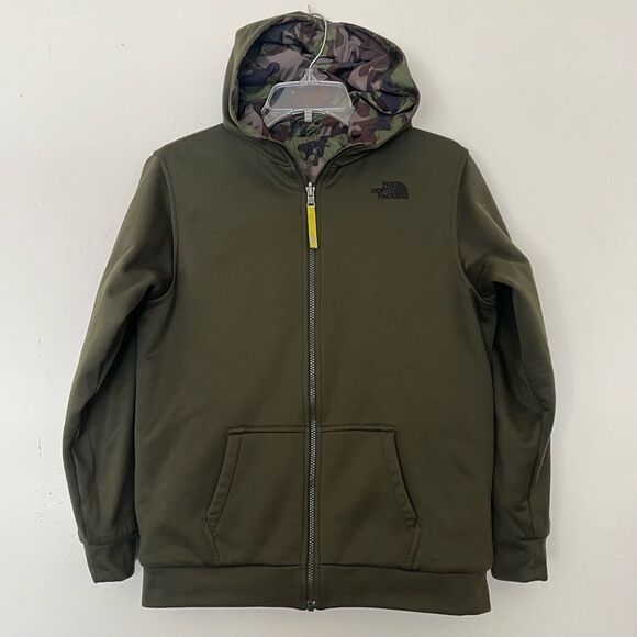 North Face Reversible Puffer Jacket Boys Large 14-16 Camo Insulated Quilted Coat - Picture 1 of 13